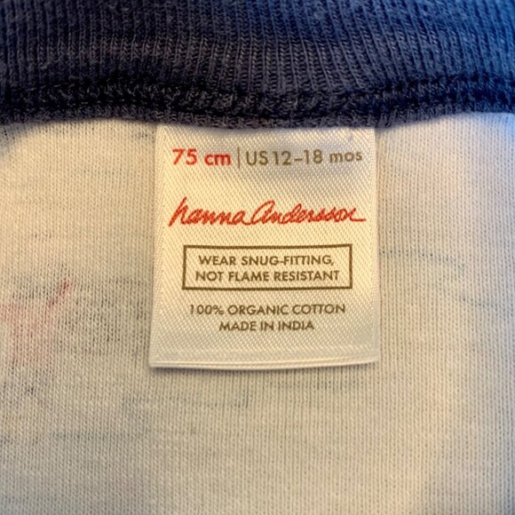 HANNA ANDERSSON Winter Sports Pajamas Boys 12-18 Mo 75 Ski Ice Hockey Cotton PJs - Picture 9 of 9